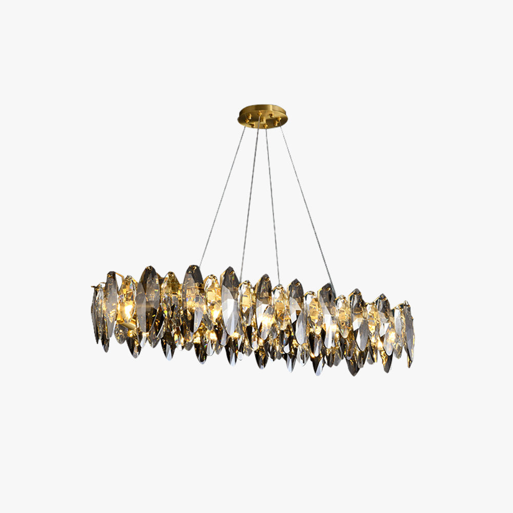 Kristy Modern Annular Metal and Crystal Pendant Light in Gold