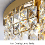 Kristy Luxury Crystal & Metal Flush-Mount Ceiling Light