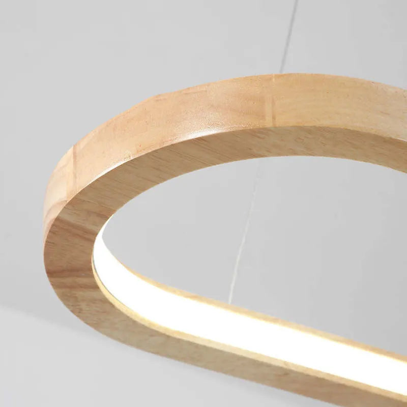 Veon Modern Oval Wood Pendant Light