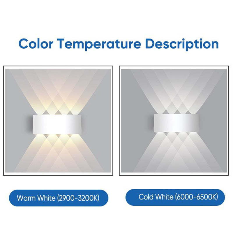 Tronix Modern Rectangular Metal Outdoor Wall Lamp, Black/White, Water-wave