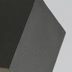 Tavon Minimalist Square Outdoor Wall Lamp in Black Metal