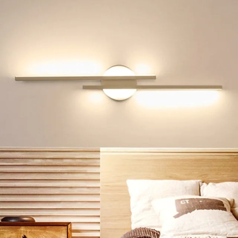 Elgo Modern Nordic LED Metal Wall Sconce, Disc or Linear Design, Black or White Finish