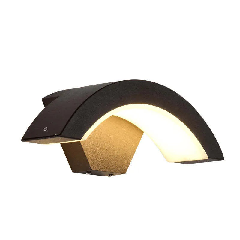 Elvon Nordic Arc Waterproof Outdoor LED Wall Lamp - Black