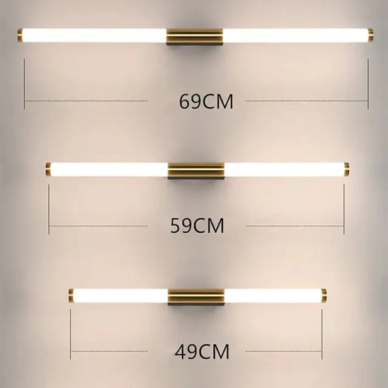 Moren Minimalist Linear Metal Wall Lamp in Gold