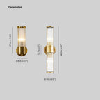 Kristy Cylindrical Gold Glass & Metal Vanity Wall Sconce