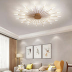Wesley Fireworks Flush-Mount Ceiling Light in Black/Gold