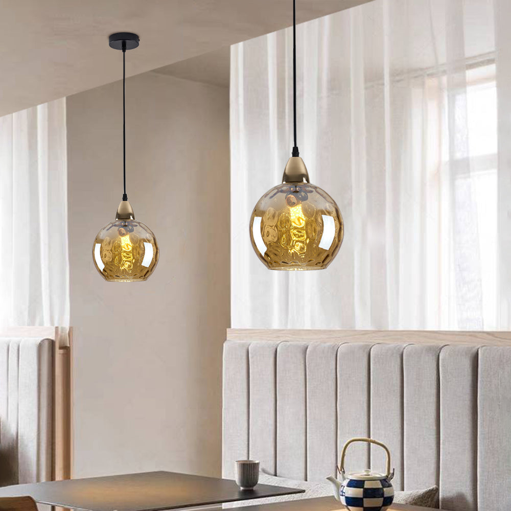 Water-Rippled Glass Pendant Lighting