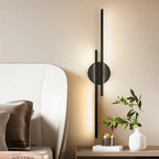 Elgo Modern Nordic LED Metal Wall Sconce, Disc or Linear Design, Black or White Finish
