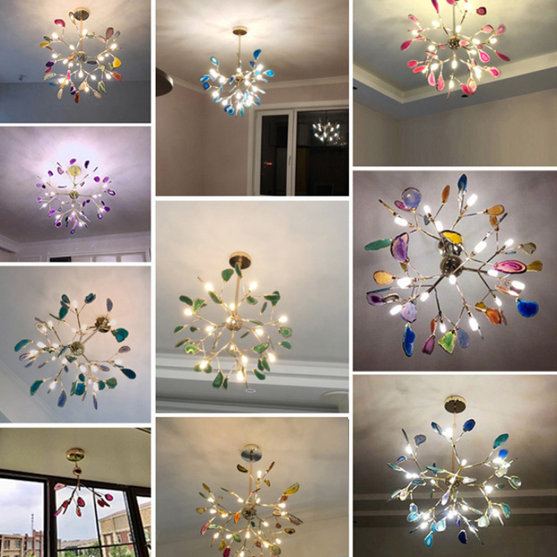 Aria Agate Colourful Chandelier for Bedroom or Living Room
