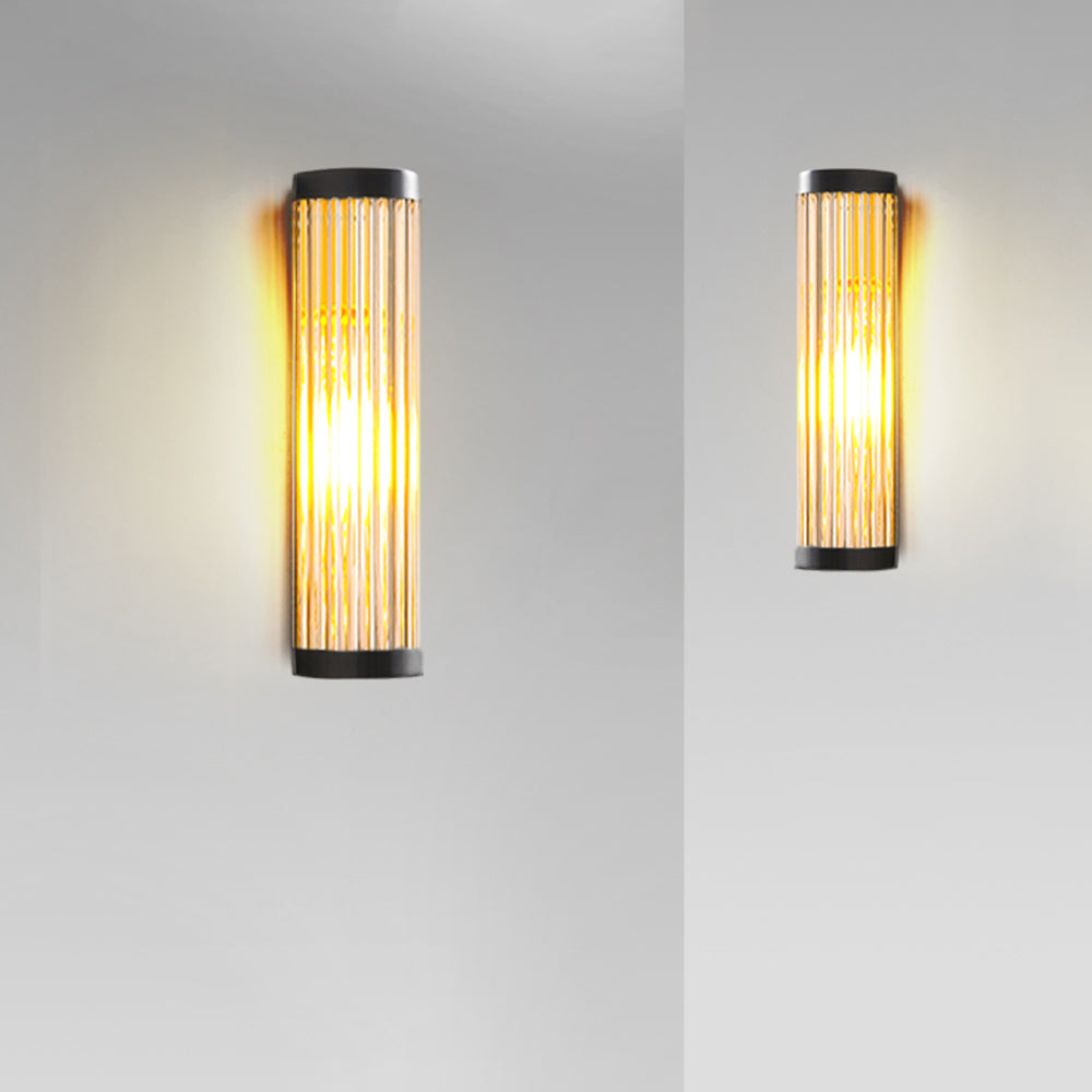 Yoru Modern Black Semi-Cylindrical Outdoor Wall Lamp, Metal & Glass