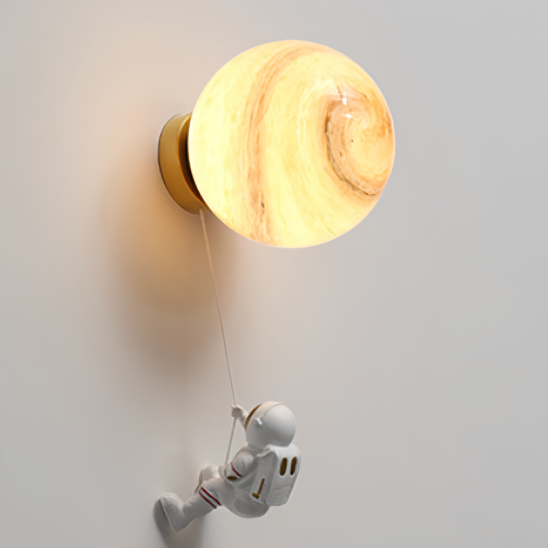 Aria Modern Moon LED Indoor Wall Lamp White Resin Kid's Room