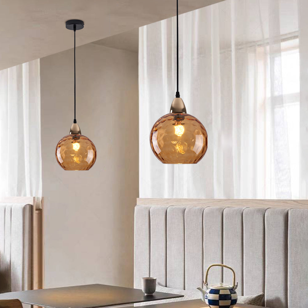 Water-Rippled Glass Pendant Lighting