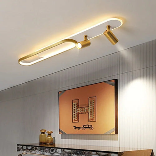 Aim Modern Ceiling Light Spotlight, Black/Gold