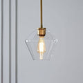 June Diamond-Shaped Glass Pendant Light, Clear/Amber