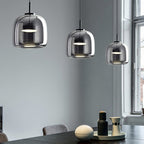 June Morden Glass Pendant Light in Clear, Smoky, or Amber