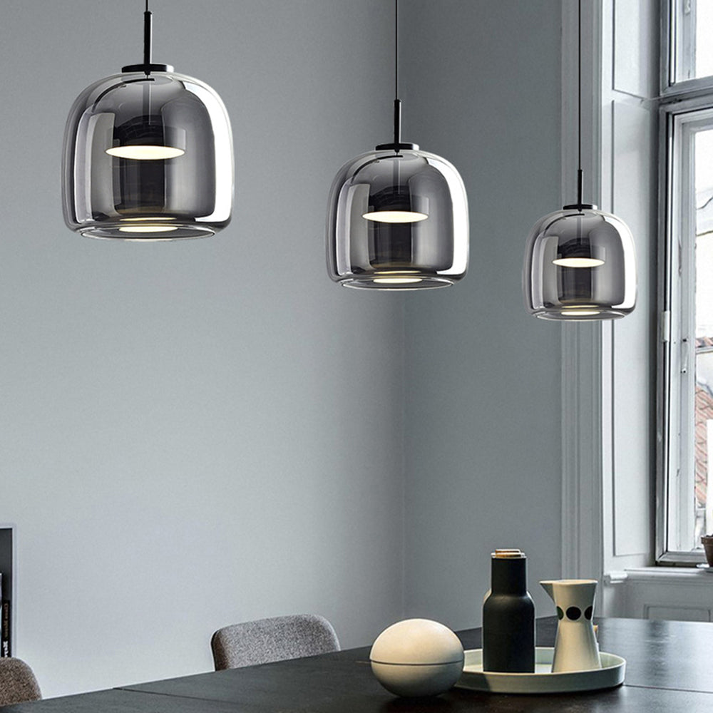 June Morden Glass Pendant Light in Clear, Smoky, or Amber