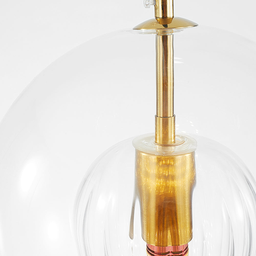 Juni Glas Globe Pendelleuchte Klar & Bernstein