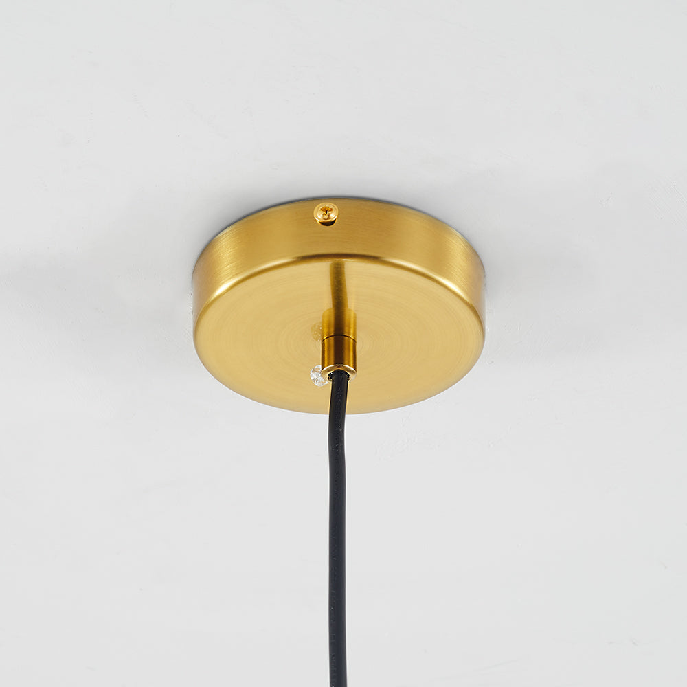 June Clear & Amber Glass Globe Pendant Light