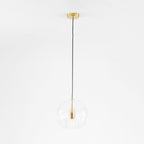 June Clear & Amber Glass Globe Pendant Light