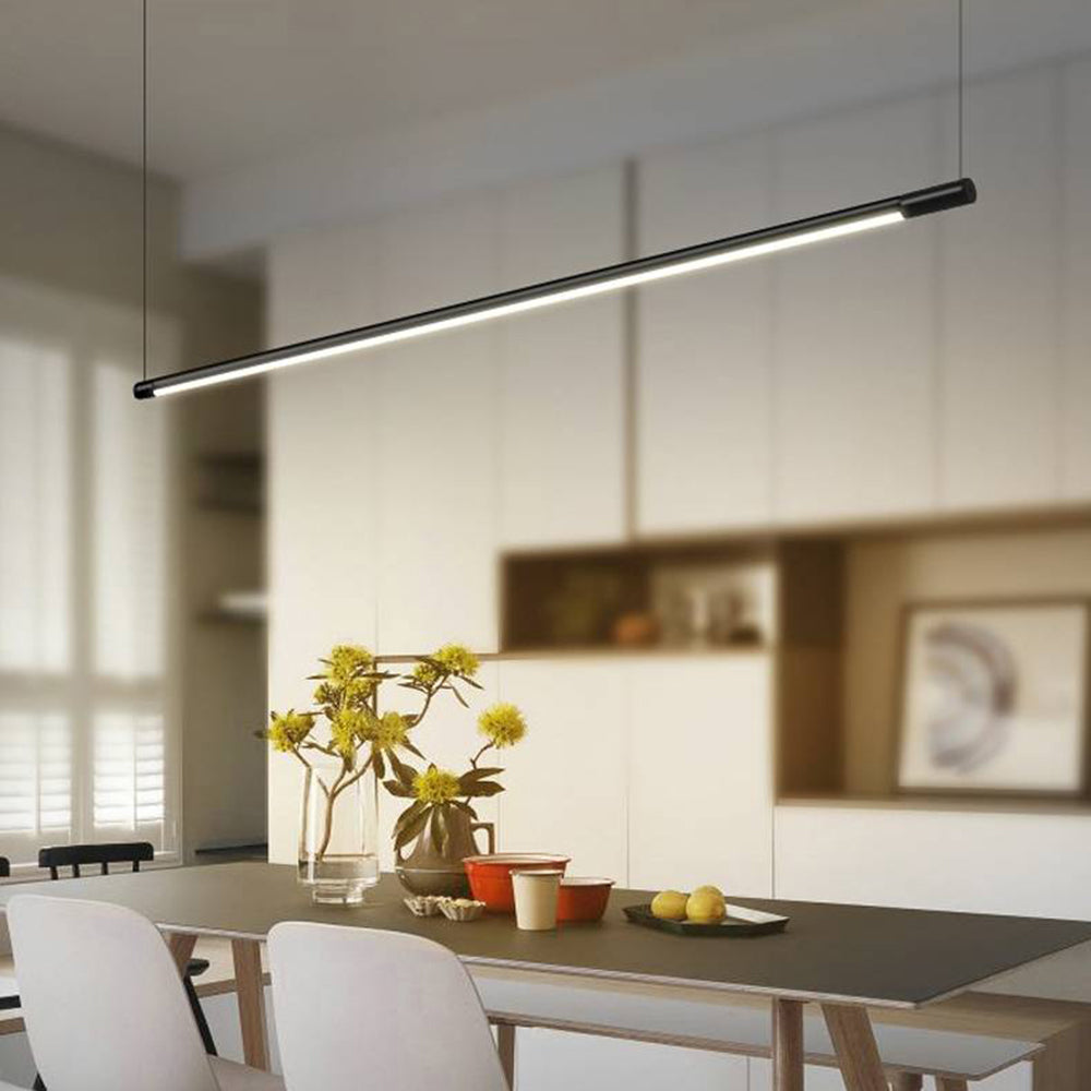 Zynar Minimalist Linear Pendant Light in Black
