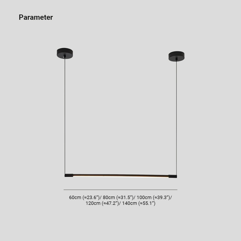 Zynar Minimalist Linear Pendant Light in Black