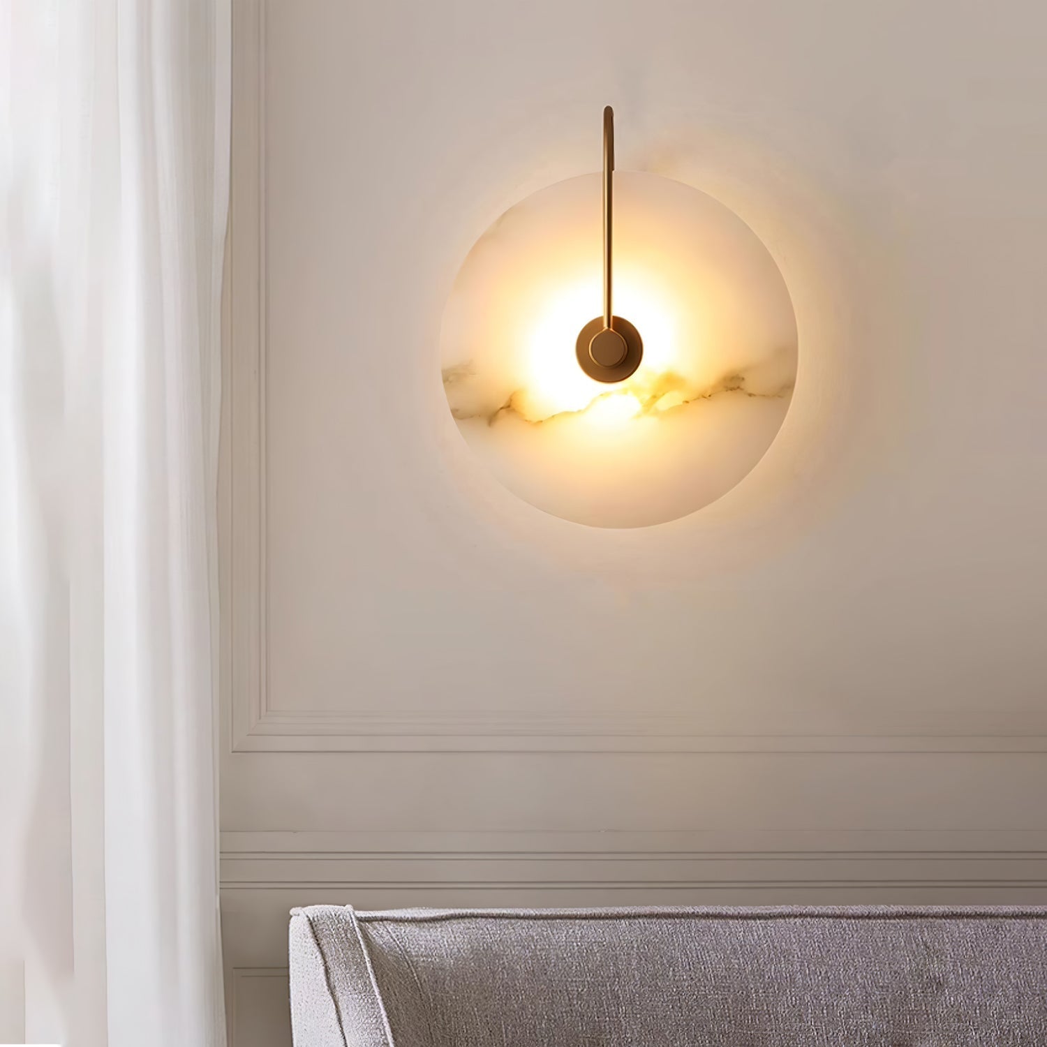 Kristy Iconic Round Alabaster LED Wall Lamp