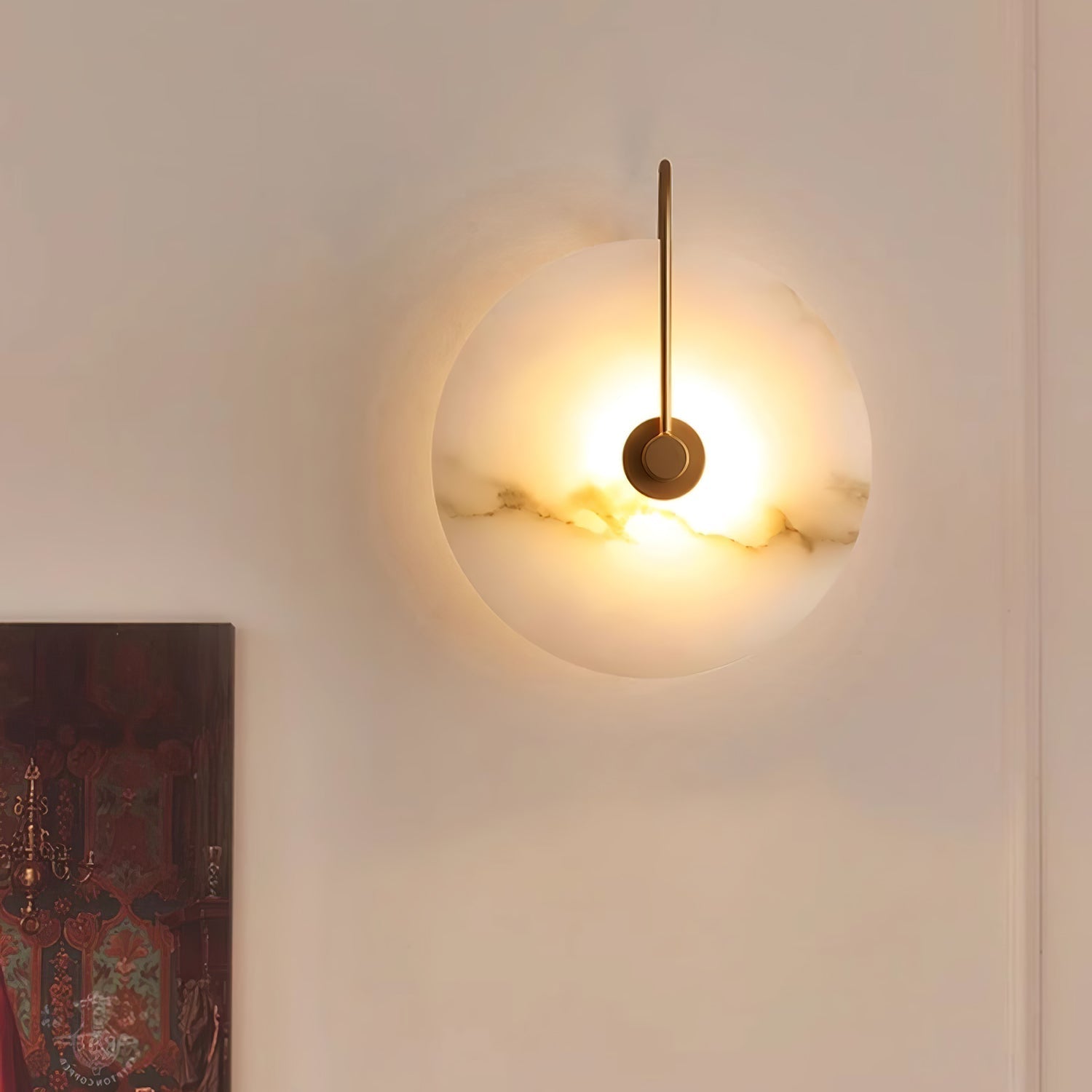 Kristy Iconic Round Alabaster LED Wall Lamp