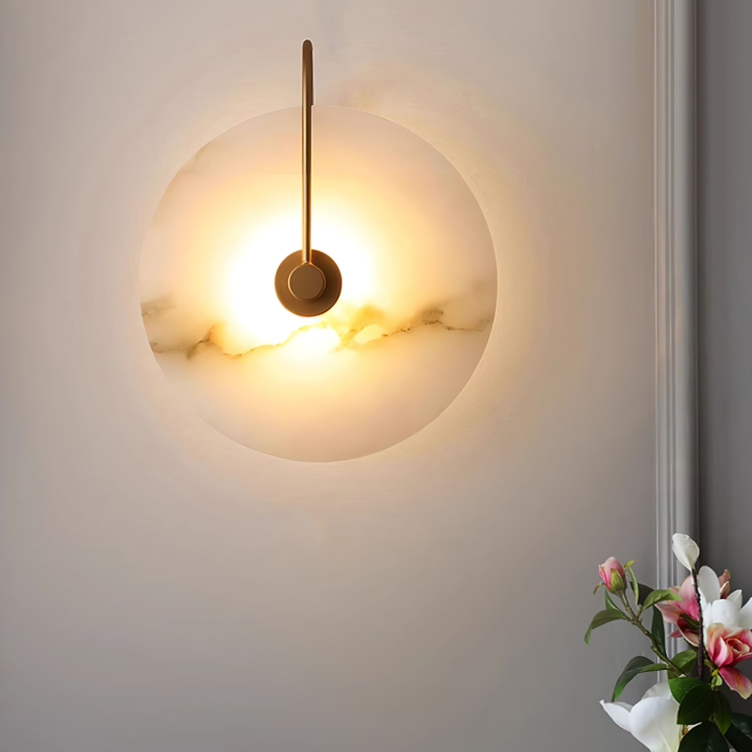 Kristy Iconic Round Alabaster LED Wall Lamp