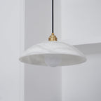 Delin Alabaster & Brass Dome Pendant Light