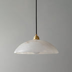 Delin Alabaster & Brass Dome Pendant Light