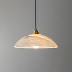 Delin Alabaster & Brass Dome Pendant Light