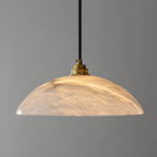 Delin Alabaster & Brass Dome Pendant Light