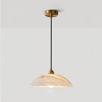 Delin Alabaster & Brass Dome Pendant Light