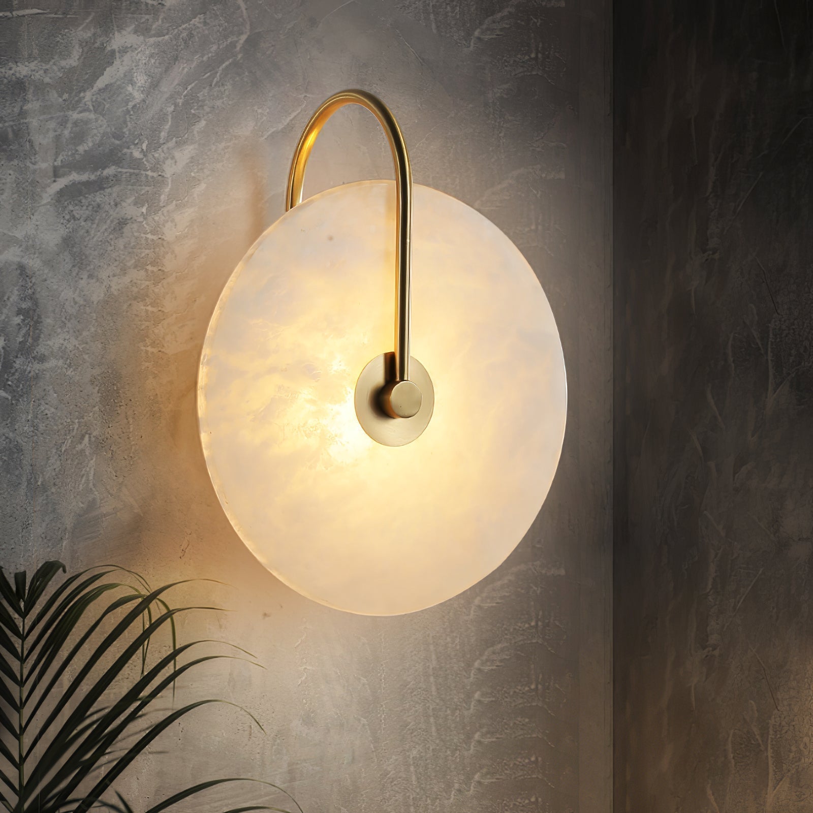 Kristy Iconic Round Alabaster LED Wall Lamp