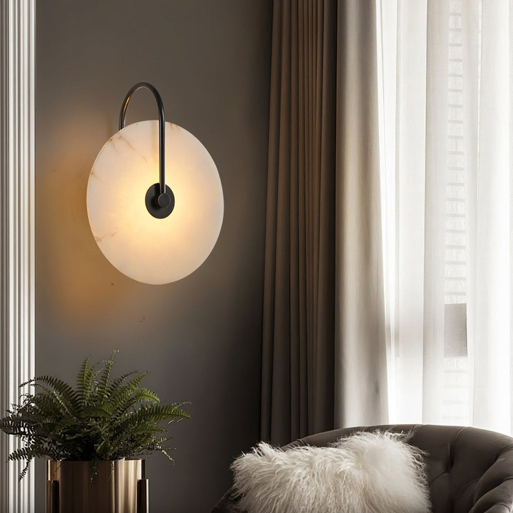 Kristy Iconic Round Alabaster LED Wall Lamp