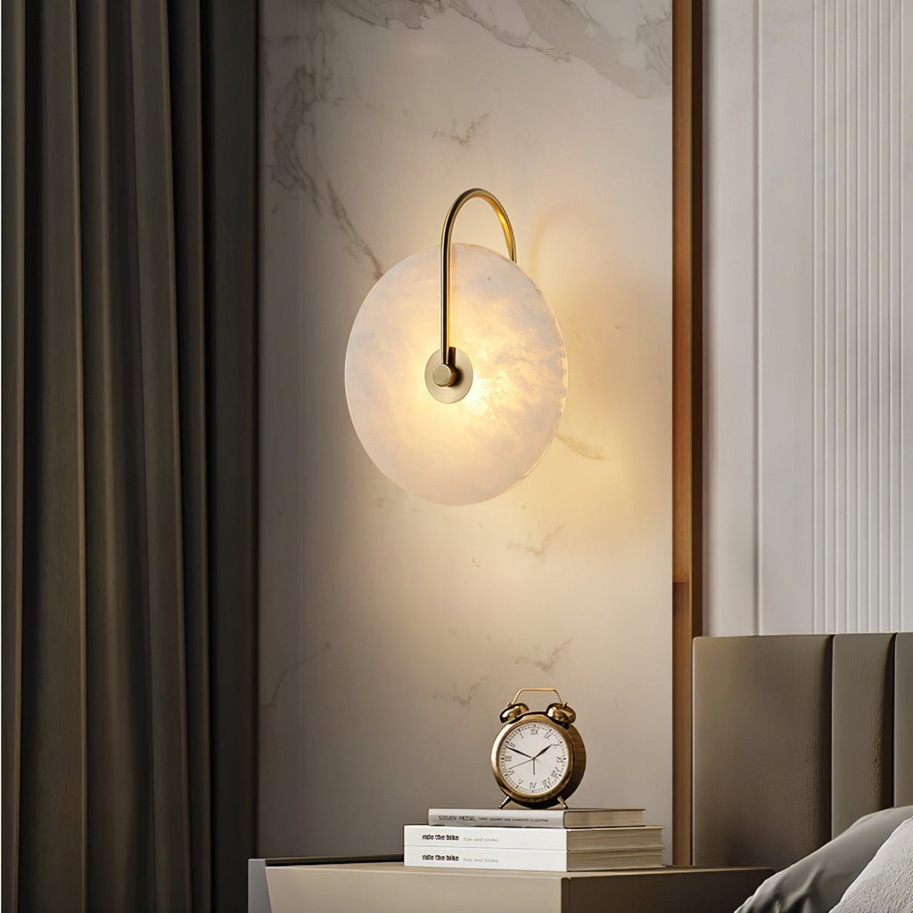 Kristy Iconic Round Alabaster LED Wall Lamp