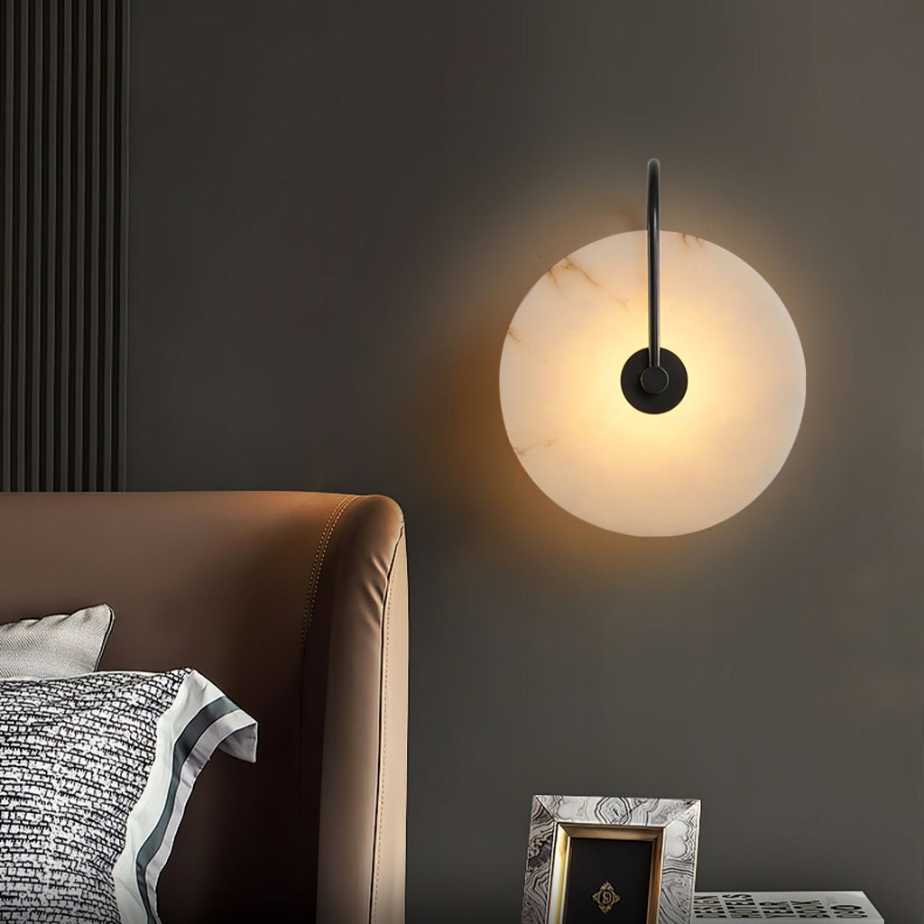 Kristy Iconic Round Alabaster LED Wall Lamp
