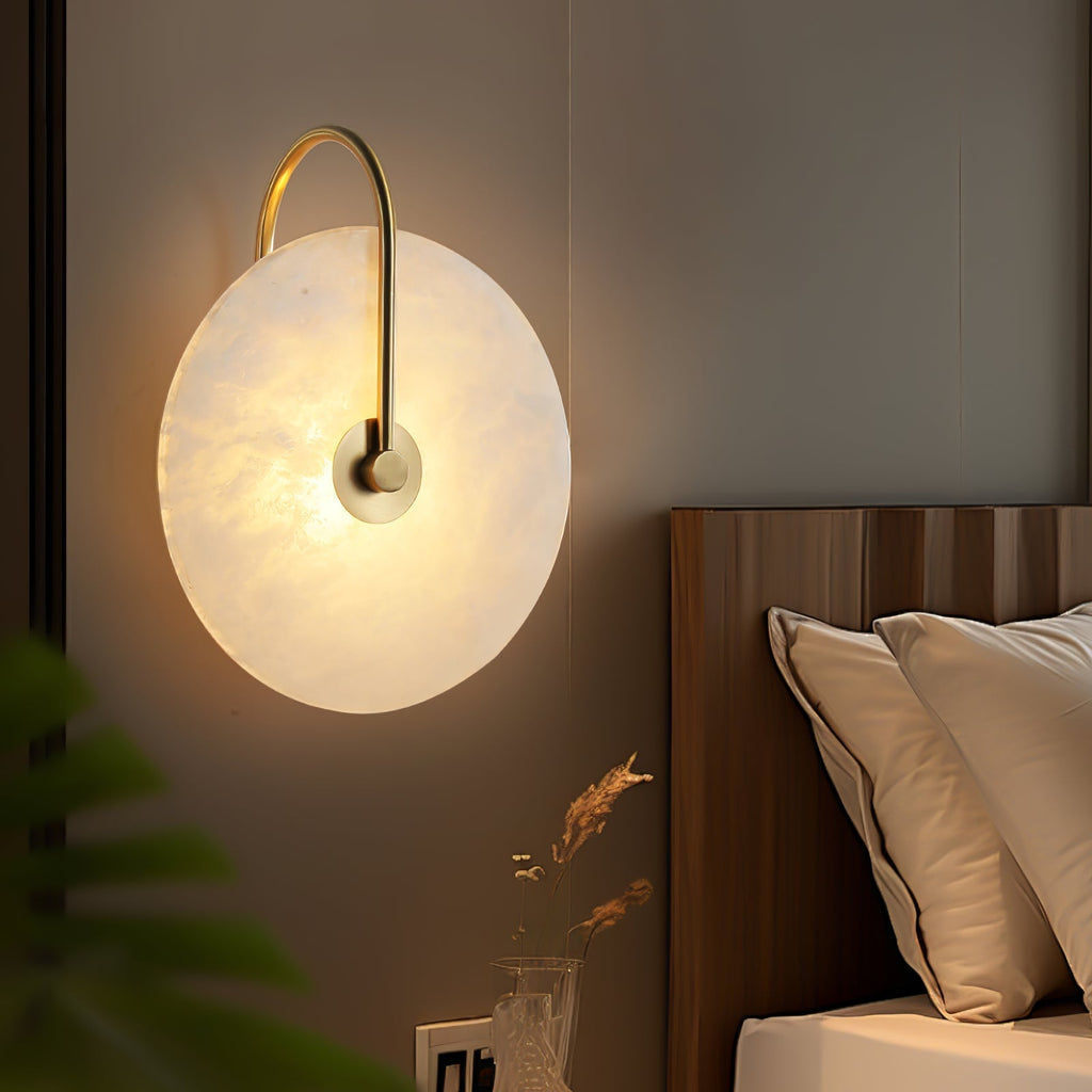 Kristy Iconic Round Alabaster LED Wall Lamp