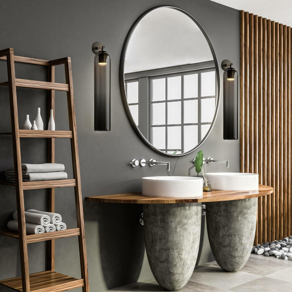 June Indoor Wall Lamp with Cylindrical Glass Shade