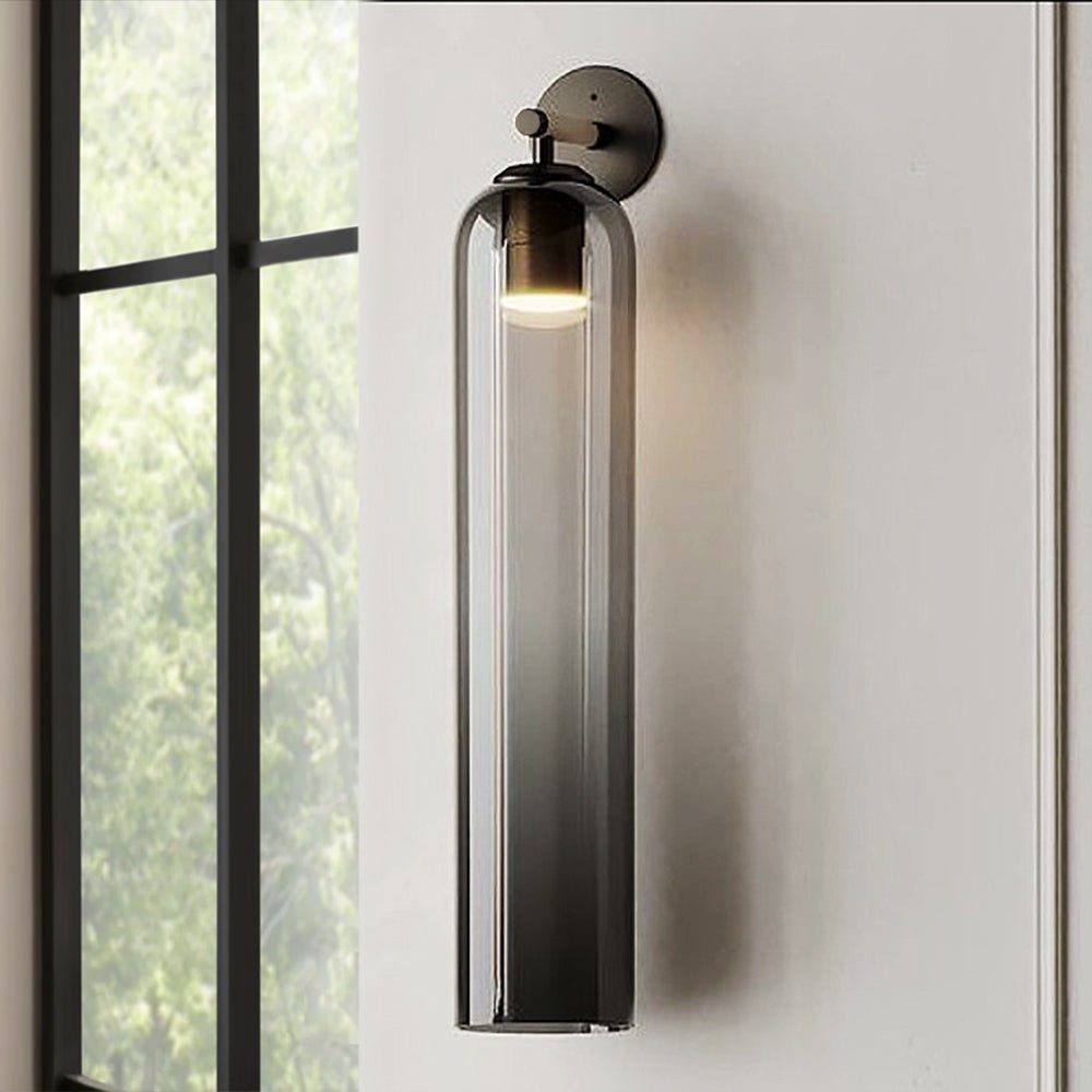 June Indoor Wall Lamp with Cylindrical Glass Shade