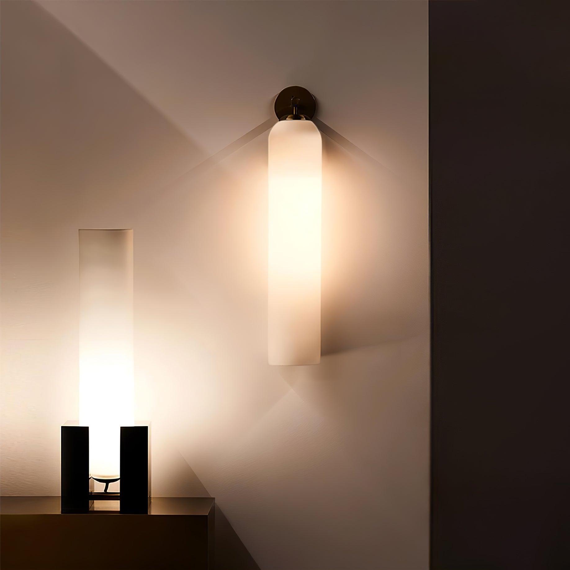 June Indoor Wall Lamp with Cylindrical Glass Shade