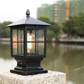 Etilo Modern Metal and Glass LED Outdoor Post Lantern
