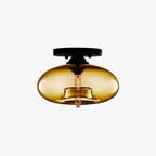 Valentina Art Deco Industrial Globe Flush-Mount Ceiling Light for Living Room