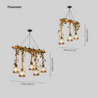 Epoch Vintage Farmhouse Caged Wood Beam Pendant Light, 3- or 5-Light