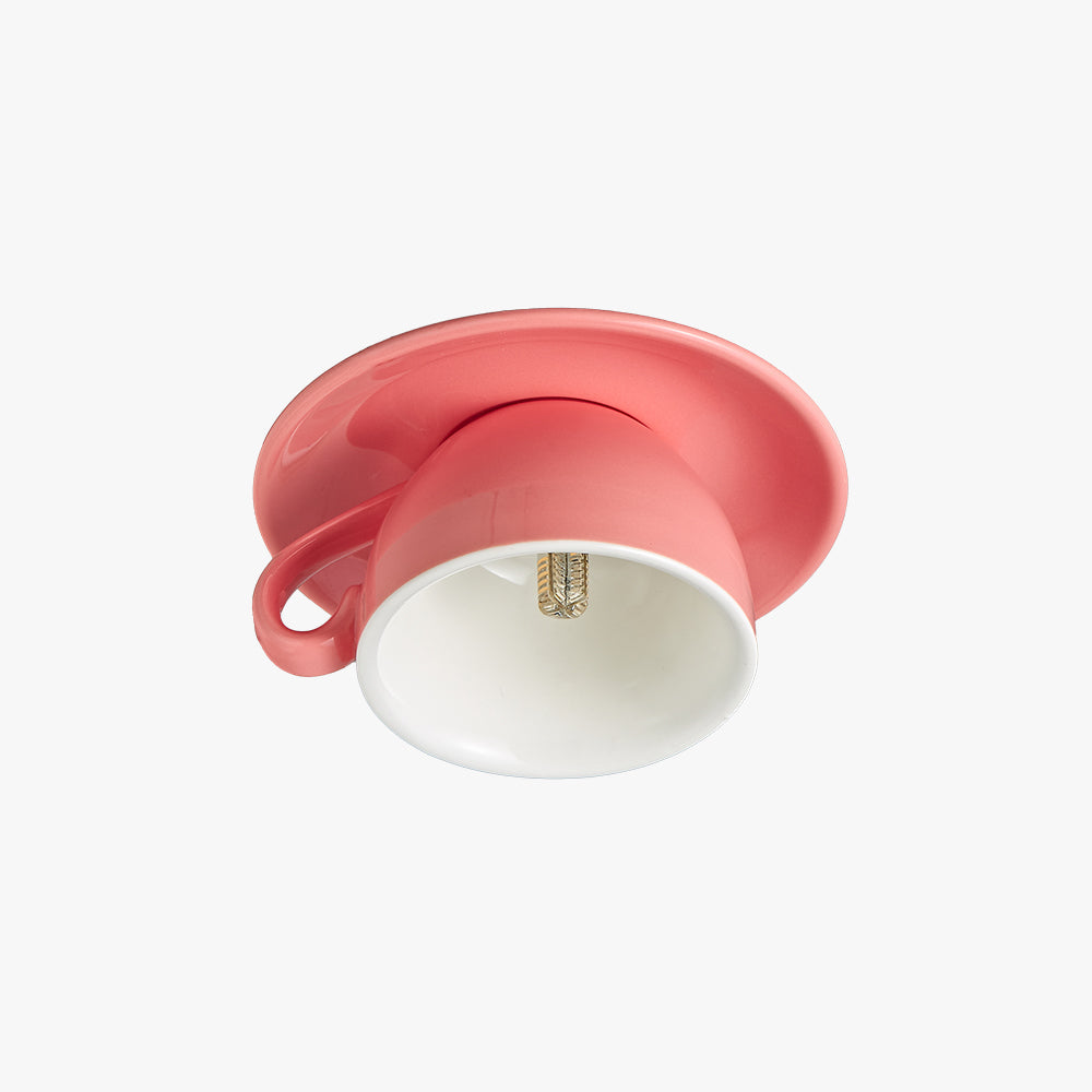 Aria Modern Ceramic Coffee Cups Flush-Mount Ceiling Light