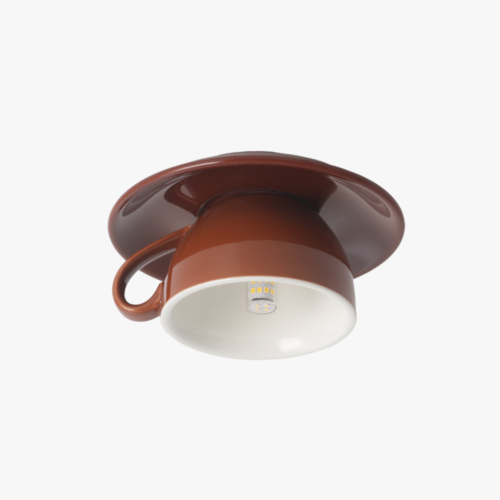 Aria Modern Ceramic Coffee Cups Flush-Mount Ceiling Light