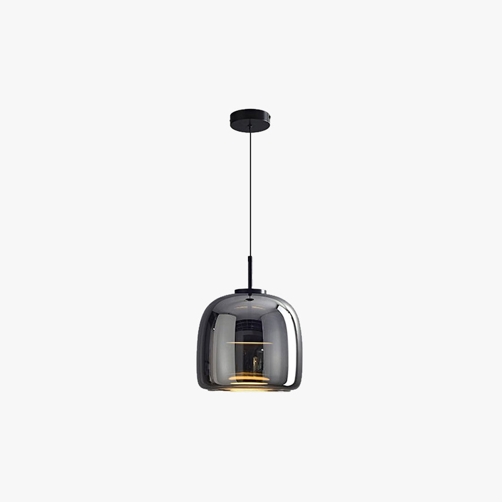 June Minimalist Pendant Light in Smoke Gray Glass