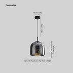 June Minimalist Pendant Light in Smoke Gray Glass