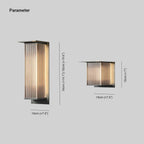 Ray Modern Black Rectangular Metal Outdoor Wall Lamp