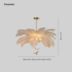 O'Moore Elegant Contemporary Ostrich Feather Chandelier - White